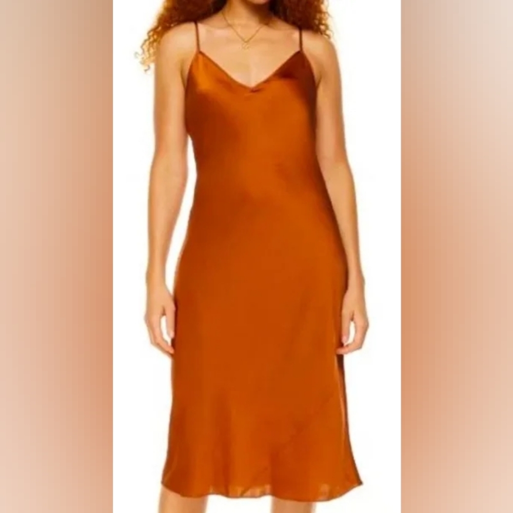 Wilfred Aritzia Copper Slip Dress Like New Size XXS